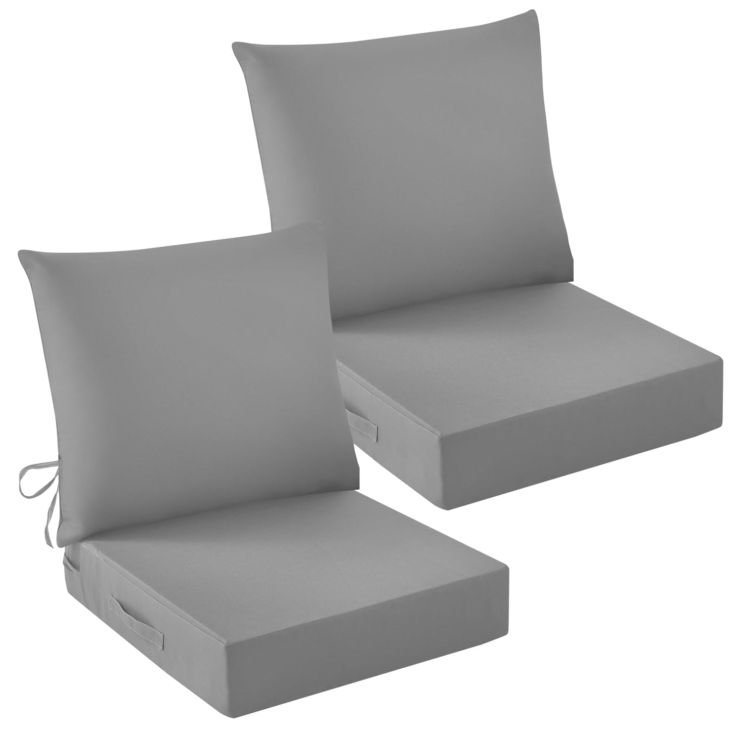 IASEAHK Outdoor Chair Cushions, 24 x 24 Inch Outdoor Cushion for Patio Furniture, Patio Chair Cushion, Waterproof & Fade Resistant Deep Patio Furniture Cushions Set with Handle and Ties, Navy Blue