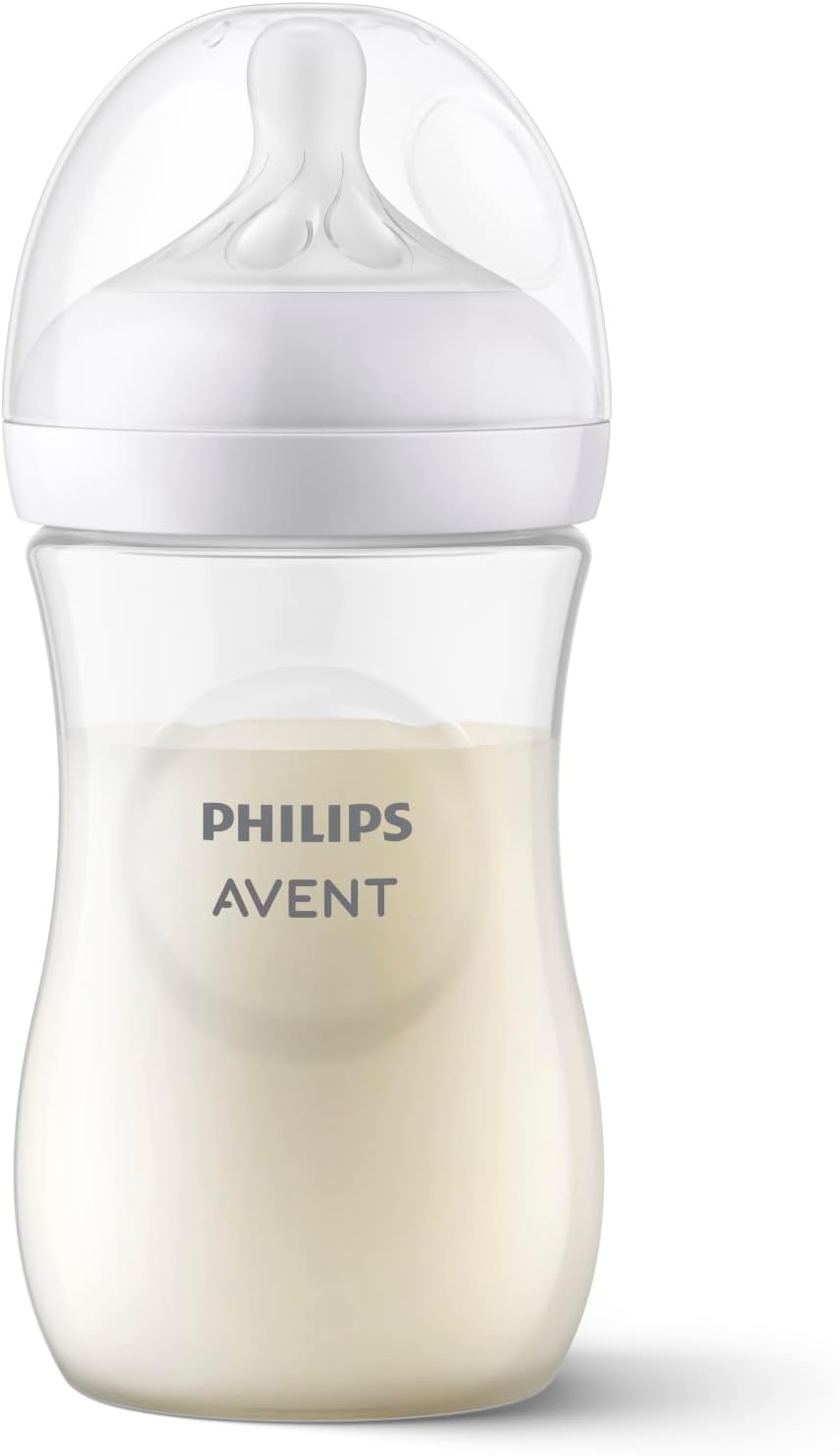 Philips Avent Natural Baby Bottle with Natural Response Nipple (Medium Flow,Flow 3), 9oz, SCY903/01
