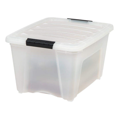 IRIS USA 6-Pack Clip Box with Latching Lids, 18 Quart Craft Storage Bins, Art & Writing Supply Containers for Home, Office & Classroom Organization