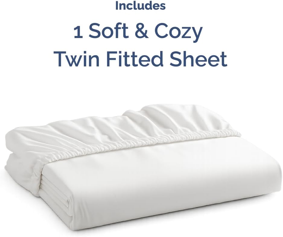 Spannbetttuch King-Size – Einzelnes Spannbetttuch unten – Ultraweiche Hotel-Luxus-Bettwäsche mit 20-40 cm tiefen Taschen – Atmungsaktiv, kühlend & knitterfrei – Pflegeleicht, farb- & schrumpffest – Weiß