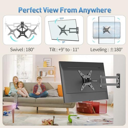 Vollbewegliche TV-Wandhalterung mit Schwenk-, Auszugs- und Neigefunktion für die meisten 13-42 Zoll LED LCD Flachbildfernseher & Monitore, bis zu 20 kg belastbar, max. VESA 200x200mm