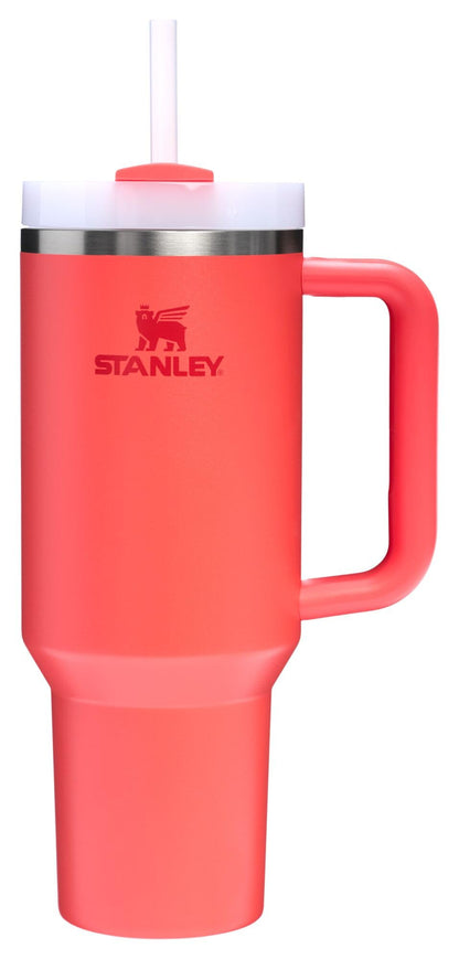 Stanley Quencher H2.0 Tumbler with Handle and Straw 40 oz | Flowstate 3-Position Lid | Cup Holder Compatible for Travel | Insulated Stainless Steel Cup | BPA-Free | Almond Rose