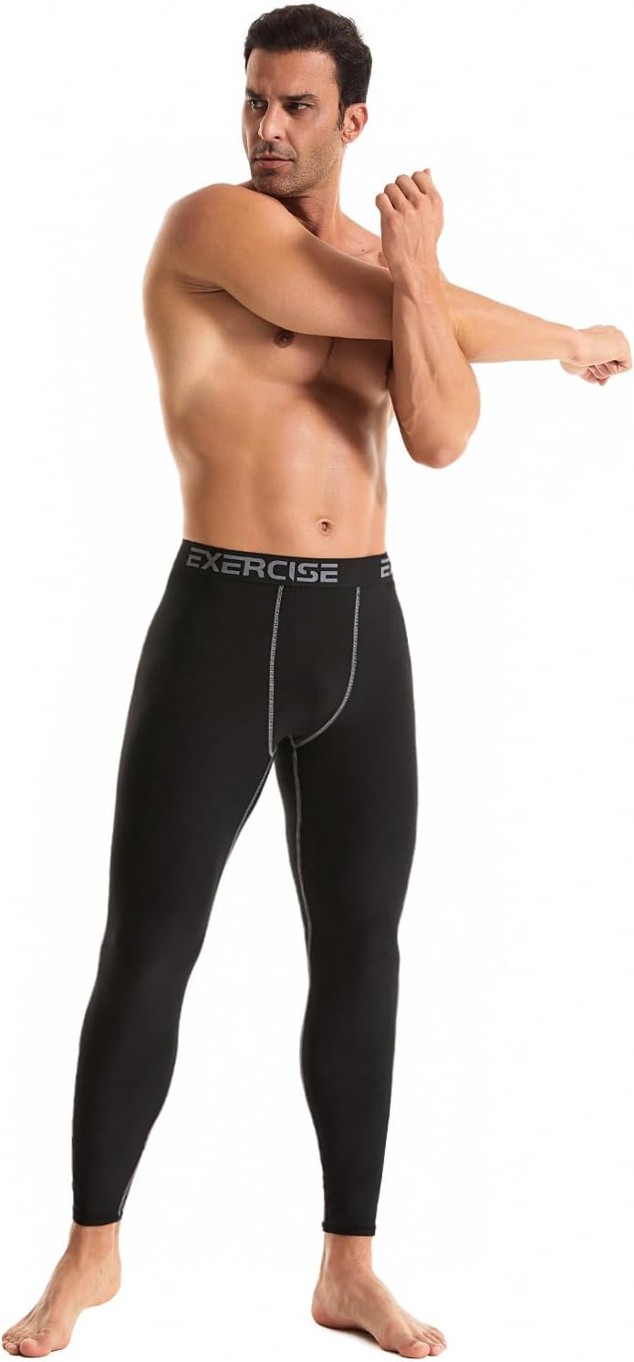 4er-Pack Kompressionshosen für Herren, Leggings, Lauf-Tights, Thermounterwäsche für Basketball und Sport