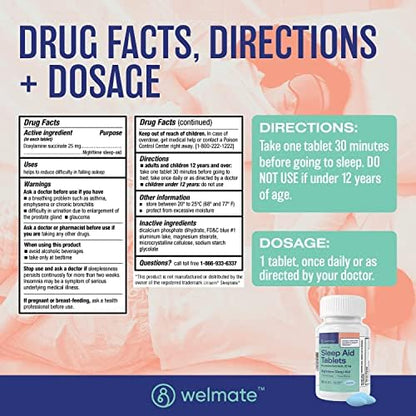 WELMATE Complete Allergy & Wellness Kit: Generic Xyzal Levocetirizine 5mg (24hr Support), Phenylephrine HCl Nasal Decongestant, Doxylamine Sleep Aid, Bifidobacterium Probiotic, & Zinc Sulfate