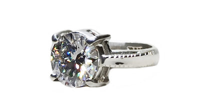 Diamond Cut 5 Carat Rare Moissanite Solitaire Ring Sterling Silver 925 Handmade Moissanite Diamond Engagement Women Ring Gift for Her