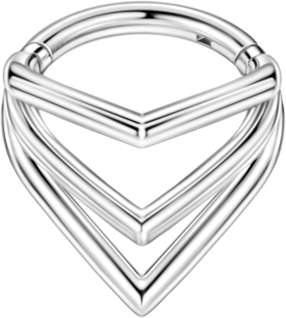16G, 10mmSilver, Triple-stack Waterdrop