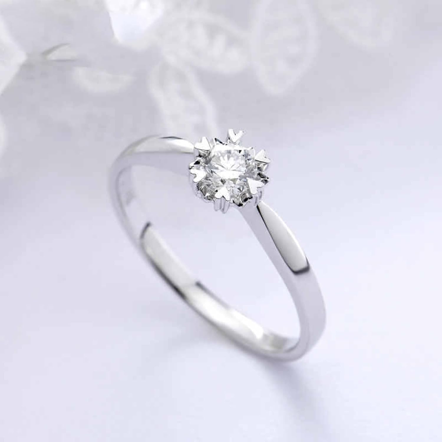 Aienid Size 8 Rings for Women 14K Rose Gold Ring Guard with 0.2CT Diamond Solid Not Plated Popular for Sister Mothers Day Jewelry