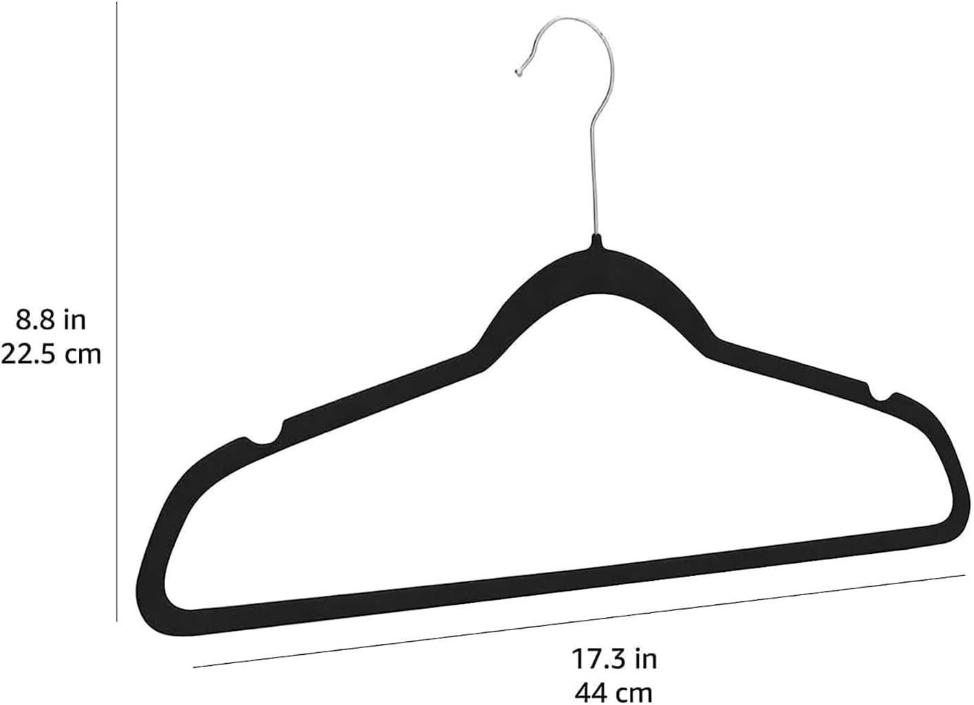 Amazon Basics Samtkleiderbügel für Anzüge – 30er-Pack, Schwarz