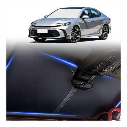 300T Thickened Automotive Glass Sunshade and Comes with Storage Bag,Keep Car Interior Cool,Universal Windshield Sun Shade Fit for Cars,Trucks,SUVs (L: 57.08 * 31.5 inch)