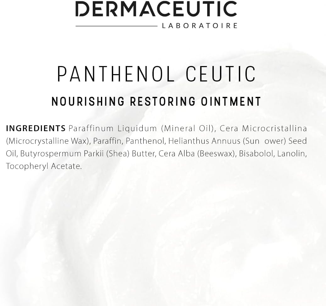 Dermaceutic Panthenol Ceutic - Nourishing Restoring Ointment with Panthenol, Shea Butter, Beeswax and Vitamin E - Immediate comfort for dry, sensitive and irritated skin - 30g