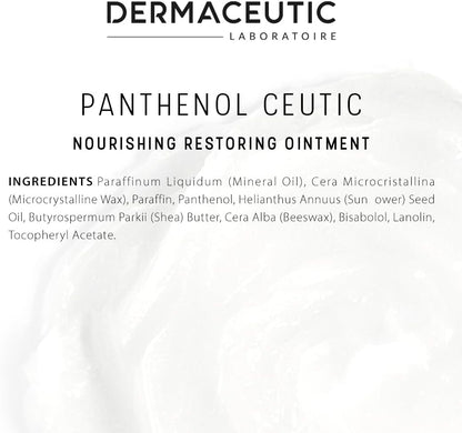 Dermaceutic Panthenol Ceutic - Nourishing Restoring Ointment with Panthenol, Shea Butter, Beeswax and Vitamin E - Immediate comfort for dry, sensitive and irritated skin - 30g