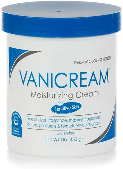 Vanicream Moisturizing Skin Cream for sensitive skin - can be used for eczema, psoriasis, ichthyosis, and itch - dermatologist tested – free of dye, fragrance, and preservatives - 16 oz