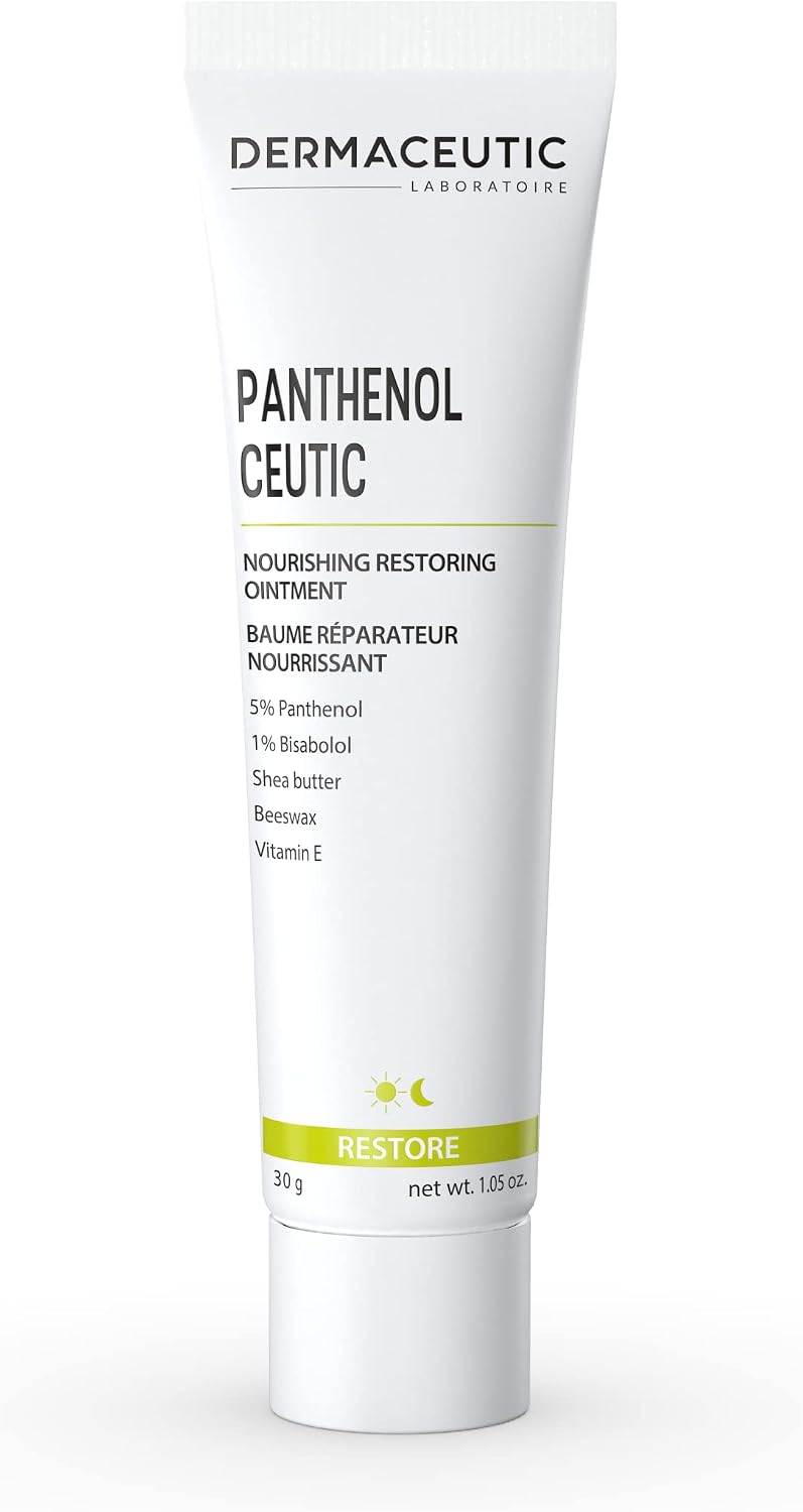 Dermaceutic Panthenol Ceutic - Nourishing Restoring Ointment with Panthenol, Shea Butter, Beeswax and Vitamin E - Immediate comfort for dry, sensitive and irritated skin - 30g