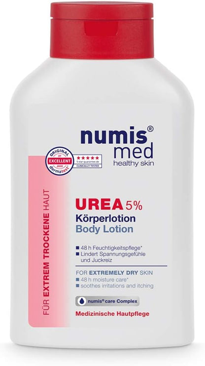 numis med Body Lotion with 5% Urea – Skin Soothing Body Lotion for Extremely Dry, Itch-prone Skin – Vegan Skin Care without Silicone, Parabens & Mineral Oil – Lotion (1 x 300 ml)