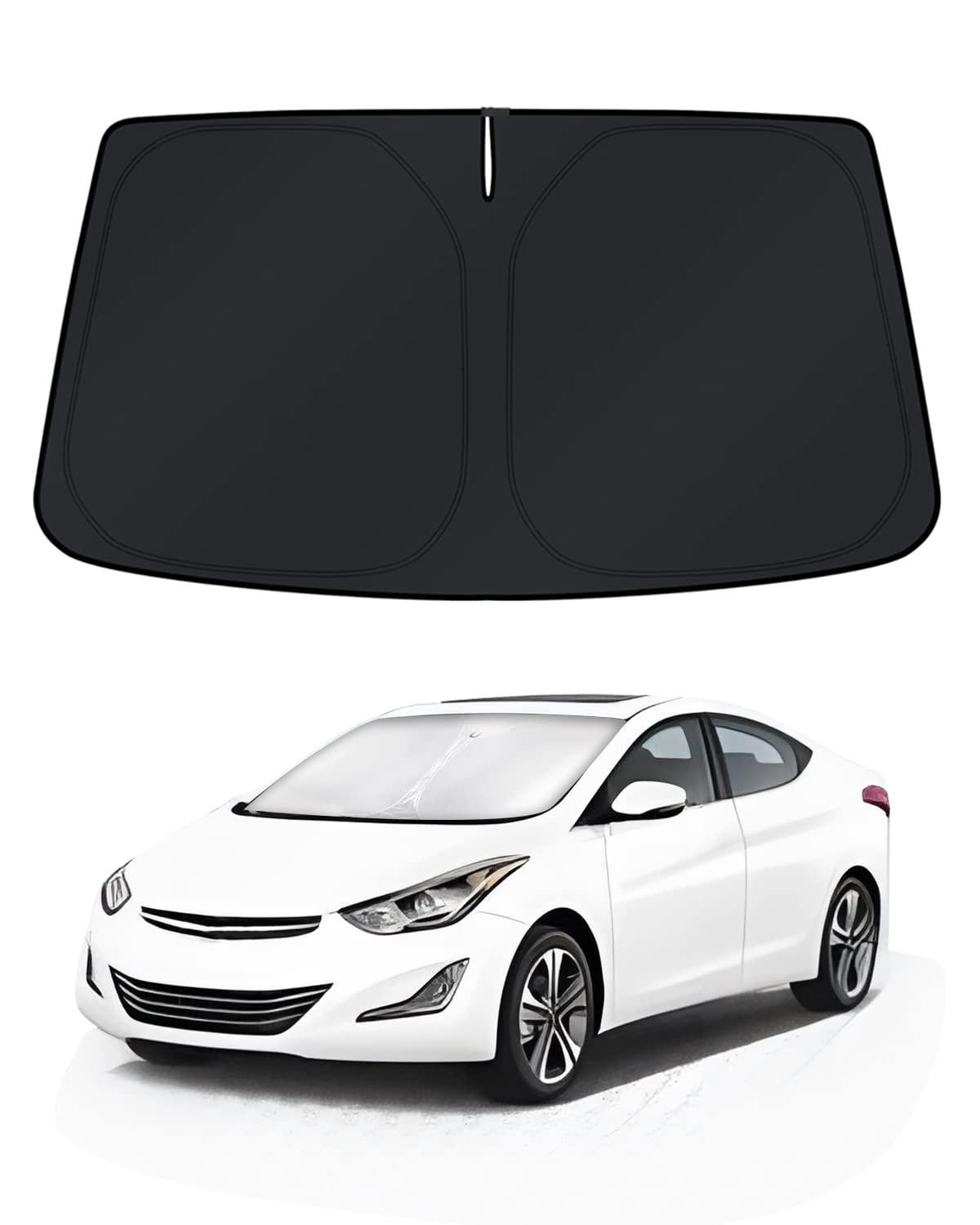 KUST Windshield Sun Shade for 2017-2026 Tesla Model Y/Model 3 Sunshade Accessories (Fit 2025-2026 Model Y Juniper / 2024 Model 3 Highland) Upgraded Foldable Sunshade, Blocks UV Rays Keep Car Cool