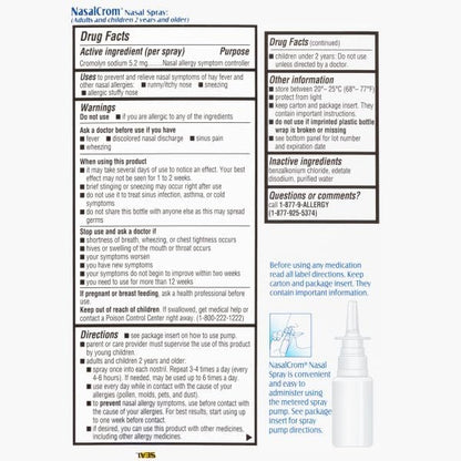 NasalCrom Nasal Spray Allergy Symptom Controller | 200 Sprays | .88 FL OZ (4 Pack)