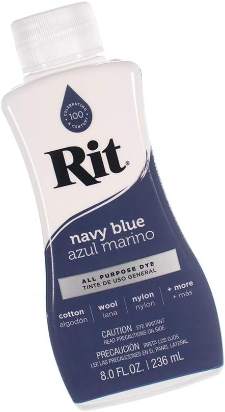 Rit Textilfarbe Flüssig – Große Farbauswahl – 236 ml (Marineblau)