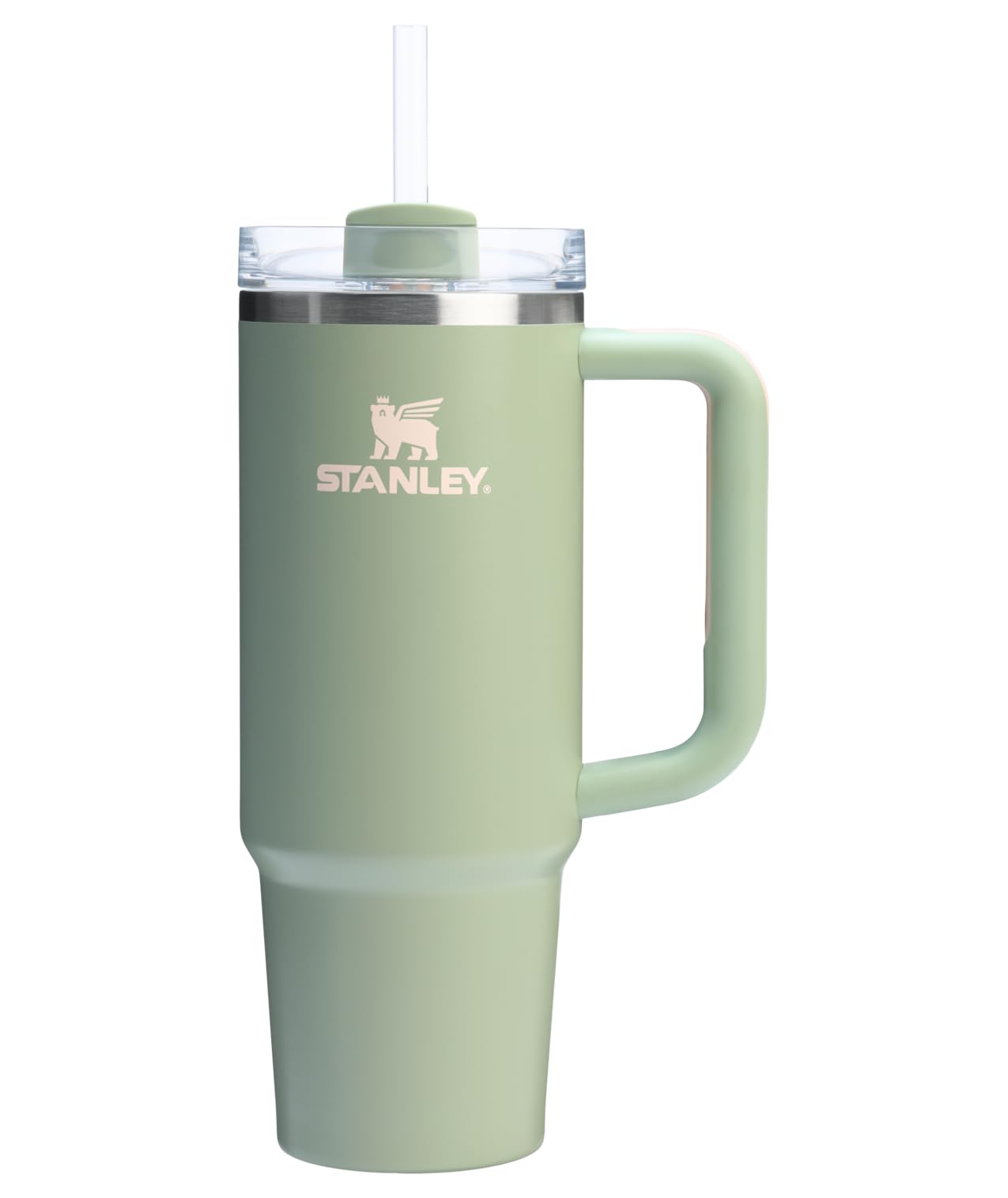 Stanley Quencher H2.0 Tumbler with Handle and Straw 40 oz | Flowstate 3-Position Lid | Cup Holder Compatible for Travel | Insulated Stainless Steel Cup | BPA-Free | Almond Rose