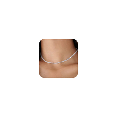 silver tennis necklace 2mm