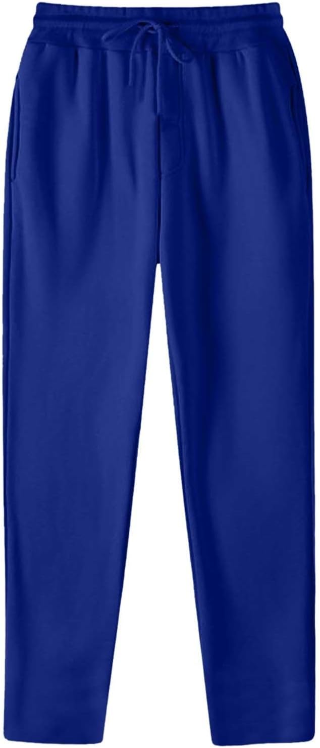 Baggy Jogginghose Herren Weites Bein Lässig Fleece Jogger Lounge Gym Athletische Sweathose mit Kordelzug und Taschen