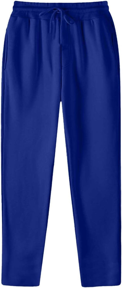 Baggy Jogginghose Herren Weites Bein Lässig Fleece Jogger Lounge Gym Athletische Sweathose mit Kordelzug und Taschen
