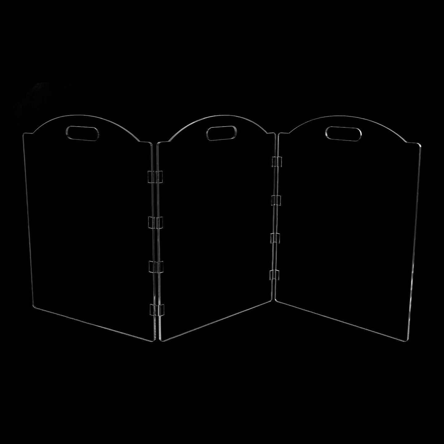 Clear Acrylic Freestanding Dog Gates for the House – Folding 3-Panel Pet Gates for Doorways, Indoor Stairs, and Hallways, Transparent Barrier for Dogs, Puppies, and Cats