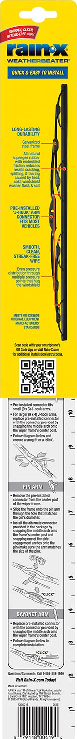 Rain-X 820149 WeatherBeater Wiper Blades, 22" Windshield Wipers (Pack of 2), Automotive Replacement Windshield Wiper Blades That Meet Or Exceed OEM Quality And Durability