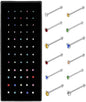 B: 60pcs Colourful Cz(22g Straight)