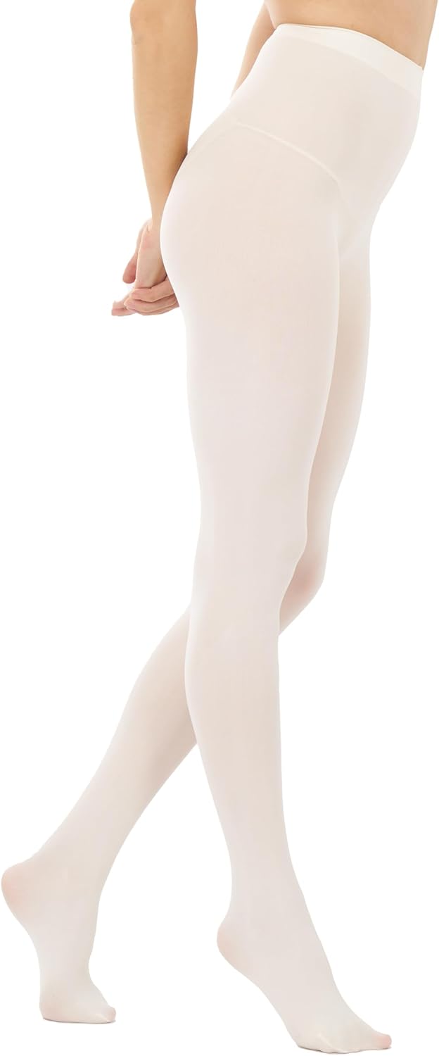 CozyWow Damen Laufmaschenresistente Strumpfhose 80 Denier Hoher Bund Semi-Blickdicht Weich und Elastisch