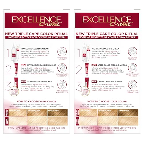 L'Oréal Paris Excellence Crème Permanente Haarfarbe, dreifache Pflegehaarfarbe mit Hyaluronsäure für 100% Grauabdeckung, 4AR Dunkles Schokobraun, 1 Packung (Verpackung kann variieren)