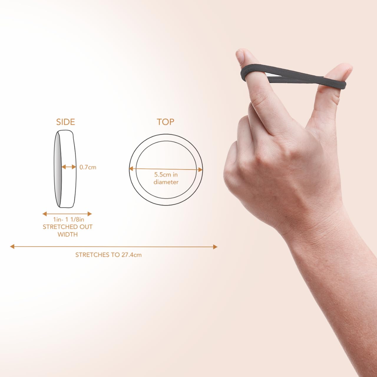 Kitsch Schwarze Haargummis ohne Haarschäden – Starke, dehnbare Haarbänder | Weiche Nylon-Pferdeschwanzhalter, ziepen nicht, ideal für Hochsteckfrisuren und Zöpfe | Ideale Geschenke für Frauen – Schwarz, 20 Stück