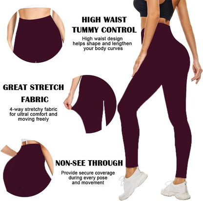 we fleece High Waisted Leggings for Women-Womens Black Workout Leggings Running Tummy Control Compression Pants