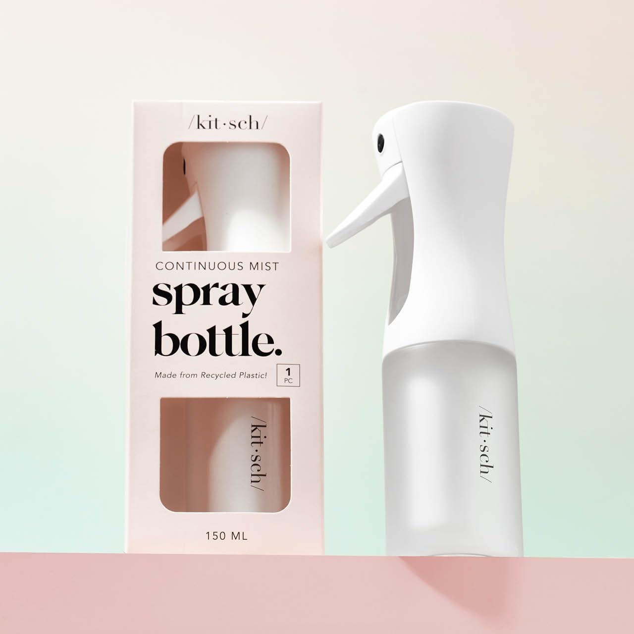 Kitsch Sprühflasche für Haare – Kontinuierlicher Wasserzerstäuber mit ultrafeinem Sprühnebel für Hairstyling, Barbiere, Salons, Reinigung, Pflanzen, vielseitige Sprühflaschen – Aus recyceltem Kunststoff – Terrakotta, 150 ml