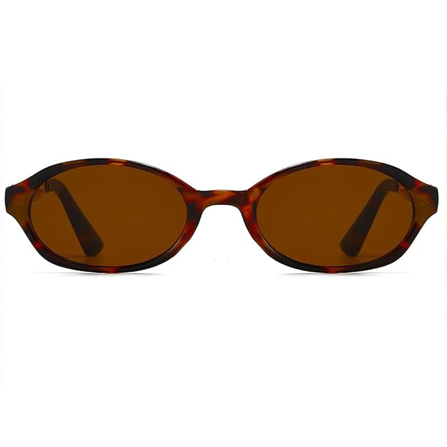 Awdchny Retro Ovale Sonnenbrille für Damen – Elegante Cat Eye 90er Sonnenbrille, Leichter schmaler Rahmen, Trendige UV-Schutz Sonnenbrille 8057 Schwarz+Braun+Schildpatt