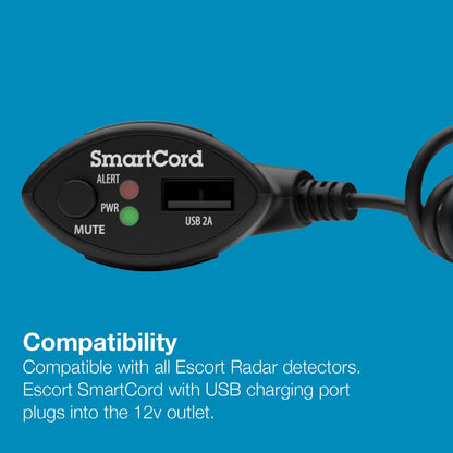 Escort Radar Detector SmartCord Coiled Wire for Redline 360c, MAX 360/c MKII, 3, 4, MAXcam 360c and Additional Models