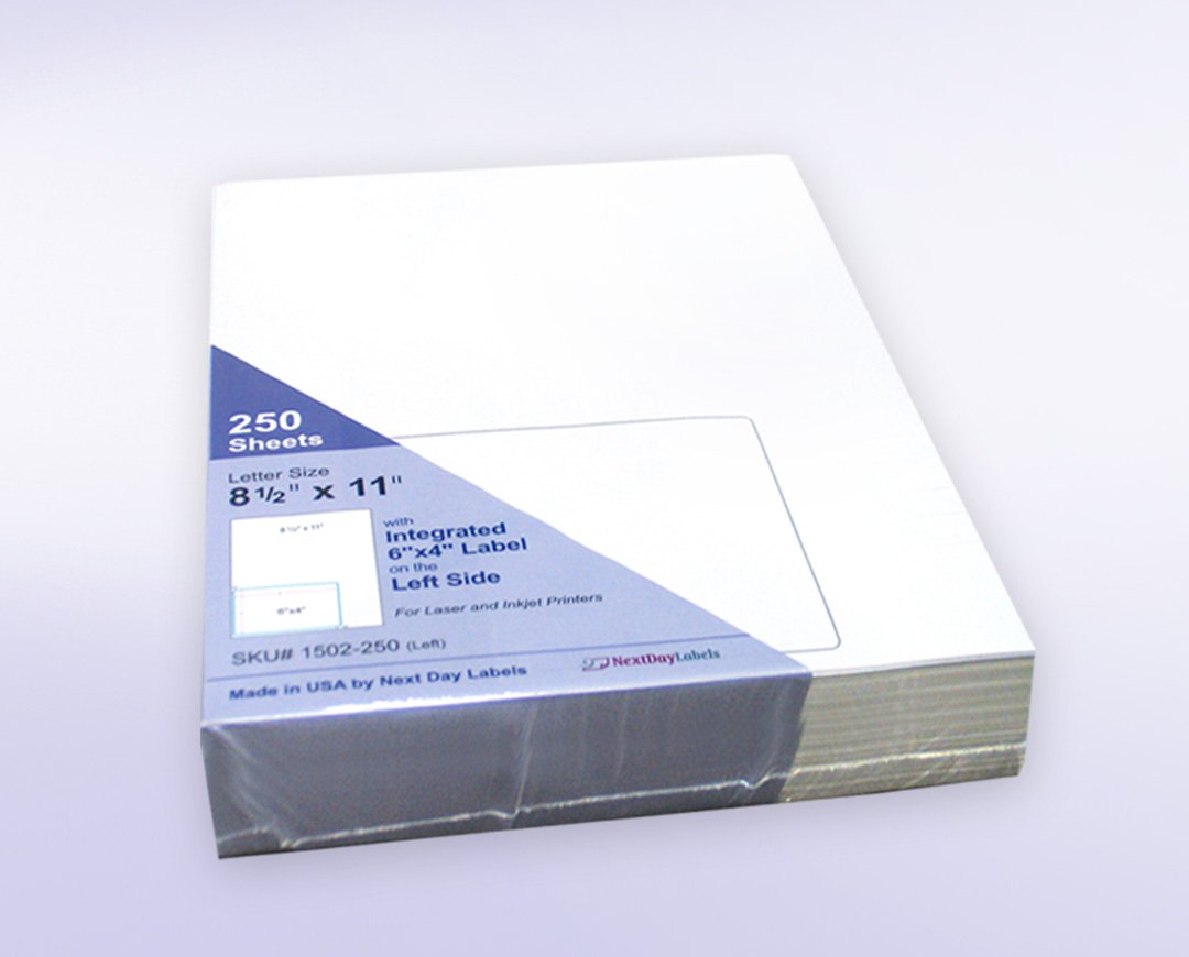 NextDayLabels - Integrated Laser Form with Label Combination (2x1 | 4 Labels | 500 Pack)
