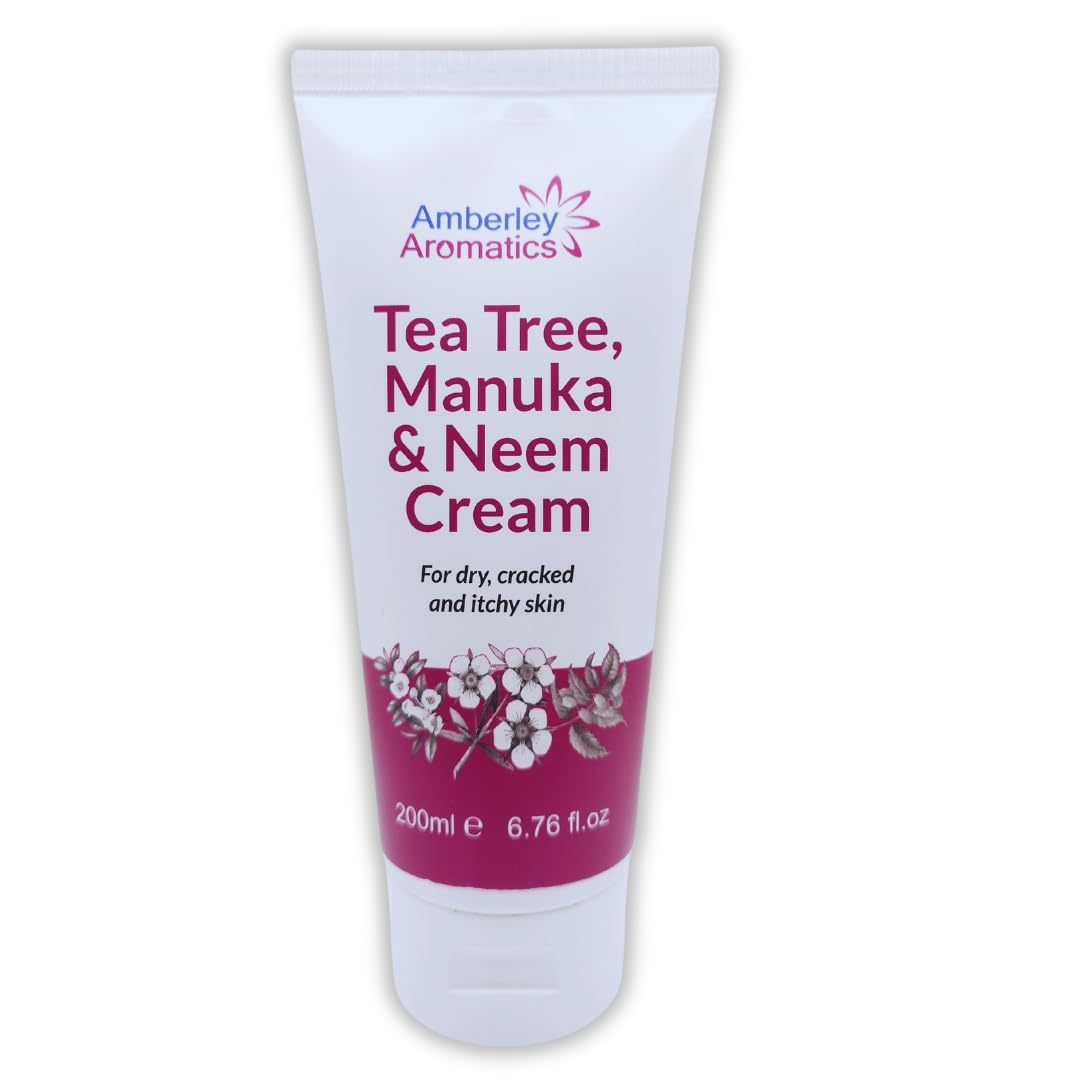 Tea Tree, Manuka & Neem Cream 350ml - Antibacterial, Anti-fungal, Antiseptic, Anti-Itch, Dry, Chapped & Cracked Skin, Eczema, Psoriasis, Jock Itch, Fungal infections. Fast Effective Relief