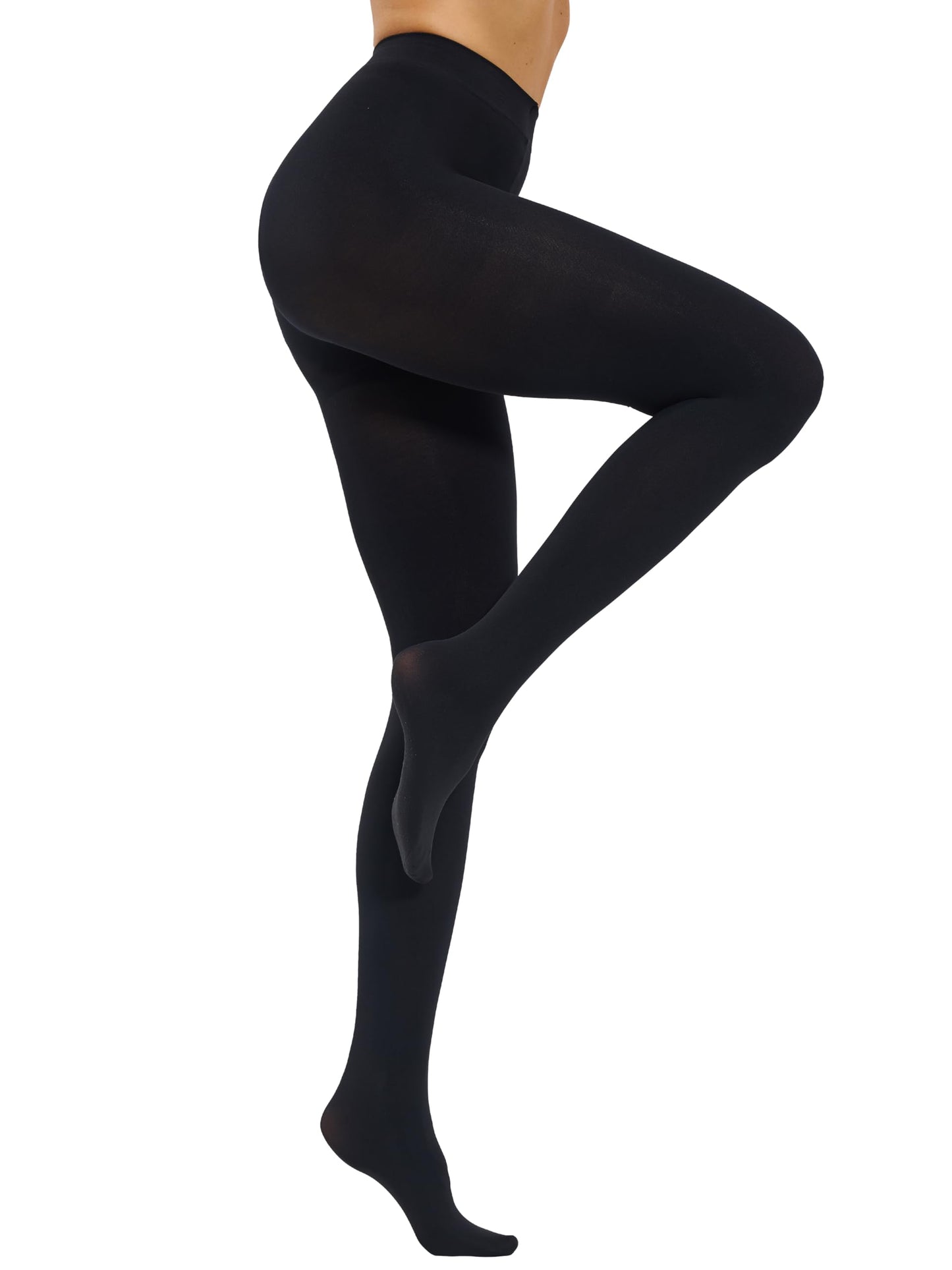 CozyWow Damen Laufmaschenresistente Strumpfhose 80 Denier Hoher Bund Semi-Blickdicht Weich und Elastisch