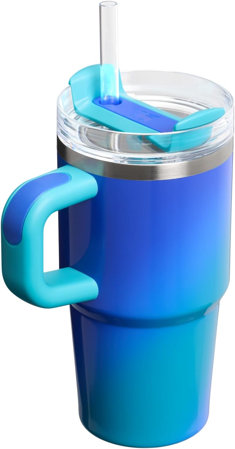 Vaso Stanley Quencher H2.0 con asa y pajita de 40 oz | Tapa Flowstate de 3 posiciones | Compatible con portavasos para viajes | Vaso térmico de acero inoxidable | Sin BPA | Arándano