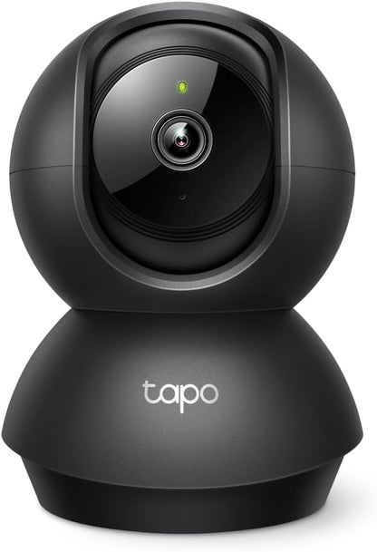 Tapo 2K Indoor Pan/Tilt Wired Security Camera - Works as a Baby Monitor & Pet Camera, Motion Detection, 2-Way Audio, Siren, Night Vision, Subscription-Free Local Storage or Optional Cloud, Black, C211