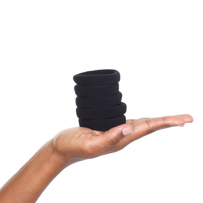 Kitsch Schwarze Haargummis ohne Haarschäden – Starke, dehnbare Haarbänder | Weiche Nylon-Pferdeschwanzhalter, ziepen nicht, ideal für Hochsteckfrisuren und Zöpfe | Ideale Geschenke für Frauen – Schwarz, 20 Stück