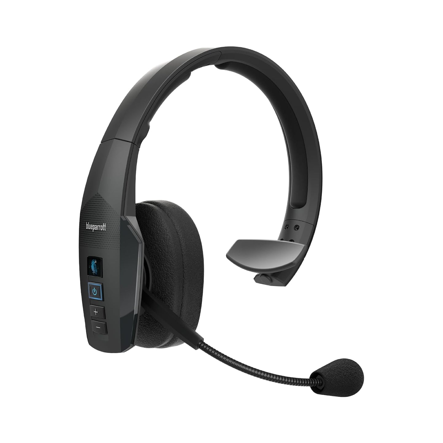 BlueParrott B250-XTS Mono Bluetooth Wireless Headphones 91% Noise Canceling Over Head Trucker Headset with Mic, Lightweight Design with Adjustable Headband, 20 hrs. Talk Time, Blue