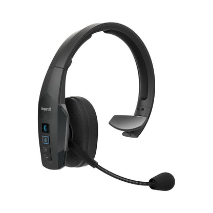 BlueParrott B250-XTS Mono Bluetooth Wireless Headphones 91% Noise Canceling Over Head Trucker Headset with Mic, Lightweight Design with Adjustable Headband, 20 hrs. Talk Time, Blue