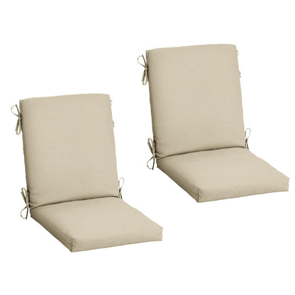 Arden 2-Pack Outdoor Patio Dining Chair Cushion, 20x44, Rain-Proof Seat Pad, Fade-Resistant Outdoor Cushion Black Cabana Stripe