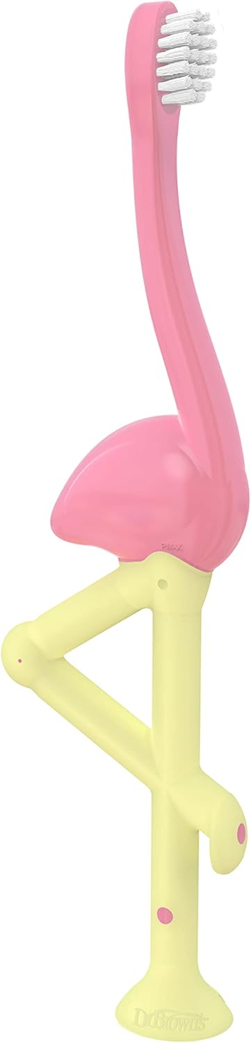 Dr.-Brown's-Trainingszahnbürste-für-Babys-und-Kleinkinder,-weich-für-die-ersten-Zähne,-Giraffe,-BPA-frei,-0-3-Jahre
