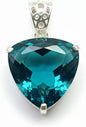 55.50 Ct London Blue Topaz Pendant in 925 Sterling Silver – Trillion Cut Gemstone Necklace for Women – Handcrafted Elegant Blue Topaz Jewelry Gift for Anniversary, Birthday & Special Occasions