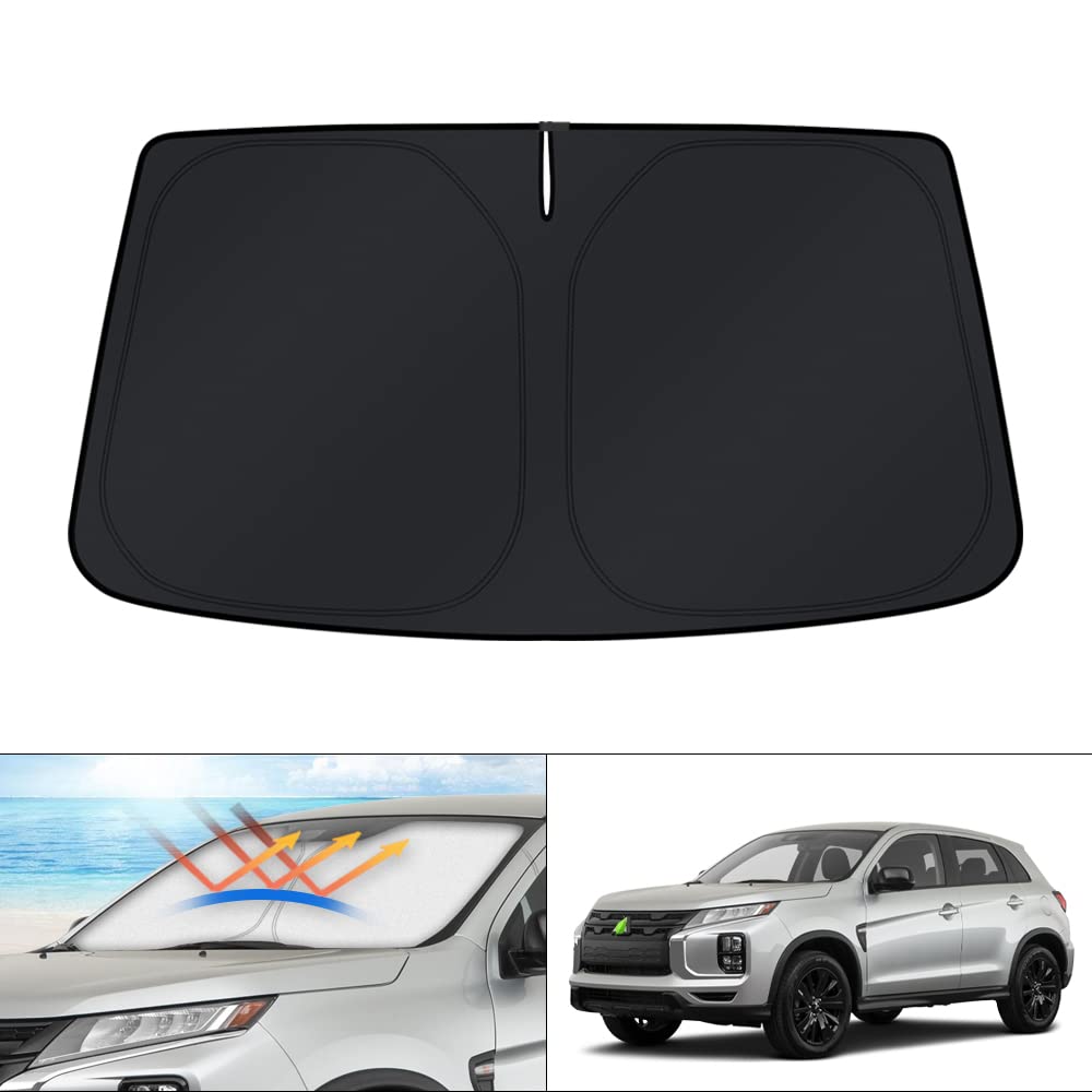 KUST Windshield Sun Shade for 2017-2026 Tesla Model Y/Model 3 Sunshade Accessories (Fit 2025-2026 Model Y Juniper / 2024 Model 3 Highland) Upgraded Foldable Sunshade, Blocks UV Rays Keep Car Cool