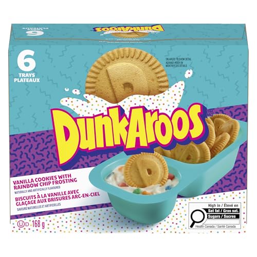 Betty Crocker DunkAroos, Vanillekekse mit Regenbogenstreusel-Zuckerguss, 6 x 28g/1 oz