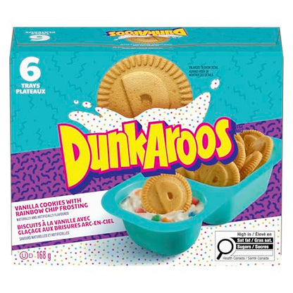 Betty Crocker DunkAroos, Vanillekekse mit Regenbogenstreusel-Zuckerguss, 6 x 28g/1 oz