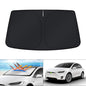 KUST Windshield Sun Shade for 2017-2026 Tesla Model Y/Model 3 Sunshade Accessories (Fit 2025-2026 Model Y Juniper / 2024 Model 3 Highland) Upgraded Foldable Sunshade, Blocks UV Rays Keep Car Cool